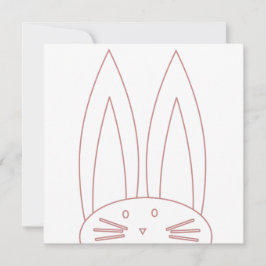 Cartão De Festividades Feriado de Contorno Cor de Coelho Bonito Rosa