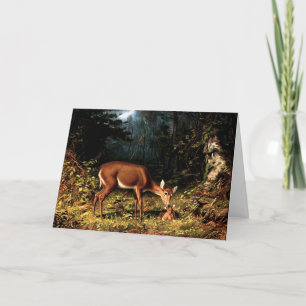 Cartão De Festividades Feriado de Dia de as mães de Vintage Madre Deer e
