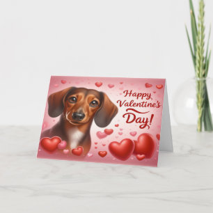 Cartão De Festividades Feriado de Feliz dia de os namorados de Cão de Dac