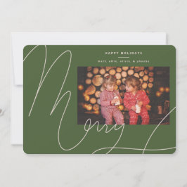 Cartão De Festividades Feriado de Feliz Verde-Azul de Diversão Grande