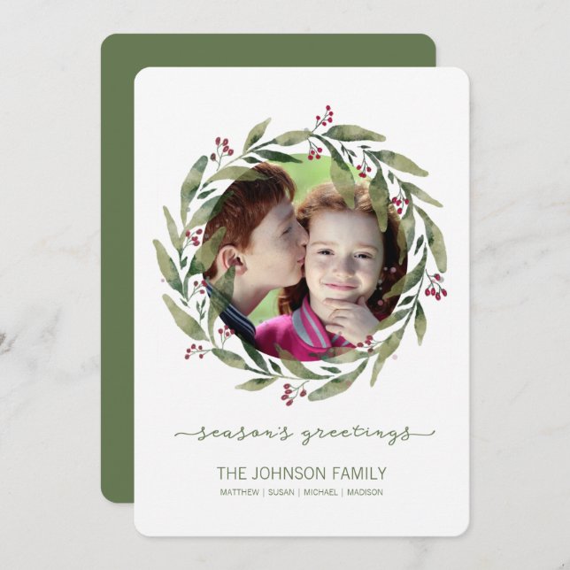 Cartão De Festividades Feriado de Feriado de Terra de Aquarela de Saudaçõ (Frente/Verso)