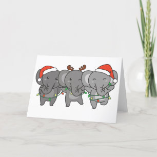 Cartão De Festividades Feriado de Festa de Natal de Elefante