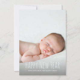 Cartão De Festividades Feriado de Foto de Ano Novo Moderno