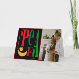 Cartão De Festividades Feriado de Foto em PEACE da Tipografia Moderna