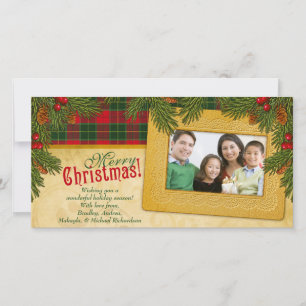 Cartão De Festividades Feriado de Fotografia da Família de Xadrezes de Na