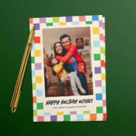 Cartão De Festividades Feriado de Fotografia do Quadro de Verificação Col