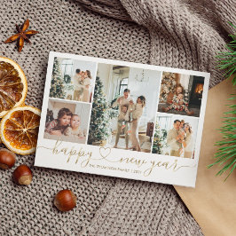 Cartão De Festividades Feriado de Fotografias do Dourado Feliz ano novo 5