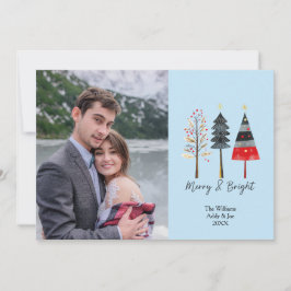 Cartão De Festividades Feriado de Fotos Personalizado das Árvores de Nata