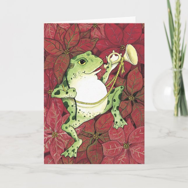 Cartão De Festividades Feriado de Froggie (Frente)