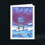 Cartão De Festividades feriado de inverno/cartão de Natal, de "solstício<br><div class="desc">Solstício de inverno,  aguarela ©2013 Johnna Morrow www.skysongpro.com a cárie dos cervos o sol da escuridão da noite a mais longa em dias e no primavera mais longos.</div>