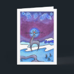 Cartão De Festividades feriado de inverno/cartão de Natal, de "solstício<br><div class="desc">Solstício de inverno,  aguarela ©2013 Johnna Morrow www.skysongpro.com a cárie dos cervos o sol da escuridão da noite a mais longa em dias e no primavera mais longos.</div>