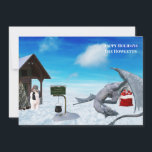 Cartão De Festividades Feriado de inverno do Funny Dragon Snowman<br><div class="desc">Esta design foi criada através da arte digital. Pode ser personalizada na área fornecida pela alteração da foto e/ou do texto. Ou pode ser personalizado escolhendo o clique para personalizar outra opção e excluir ou alterar a cor do plano de fundo, adicionar texto, alterar a cor ou o estilo do...</div>