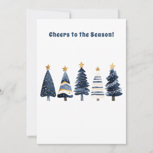 Cartão De Festividades Feriado de Natal da Árvore de inverno Starry Pine