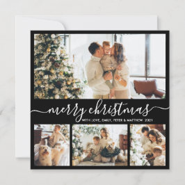 Cartão De Festividades Feriado de Natal da Colagem de Fotografias Simples