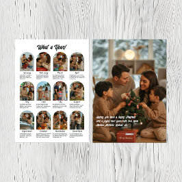 Cartão De Festividades Feriado de Natal da Colagem de Fotos da Família do