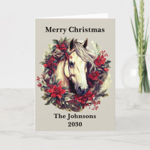 Cartão De Festividades Feriado de Natal da Rústica Rústica Crítica Horse