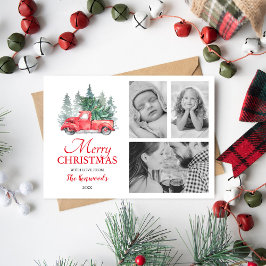 Cartão De Festividades Feriado de Natal de Caminhão Vermelho 3 Foto