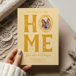 Cartão De Festividades Feriado de Natal de Nova Porte Amarela Casa