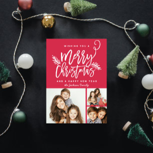 Cartão De Festividades Feriado de Natal de Script de Pincel Moderno - Ver