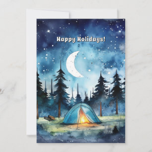 Cartão De Festividades Feriado de Natal do Camp Adventure Starry Pine