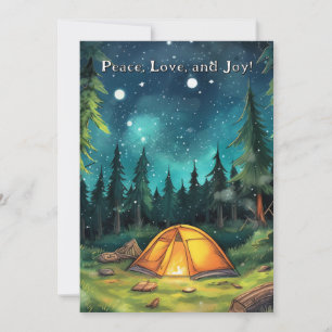 Cartão De Festividades Feriado de Natal do Camp Adventure Starry Pine