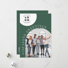 Cartão De Festividades Feriado de Natal do logotipo verde da Fotografia d
