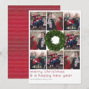 Cartão De Festividades Feriado de Natal em Grade de Boxwood Wreath 8