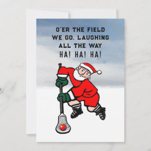 Cartão De Festividades Feriado de Natal Engraçado Lacrosse