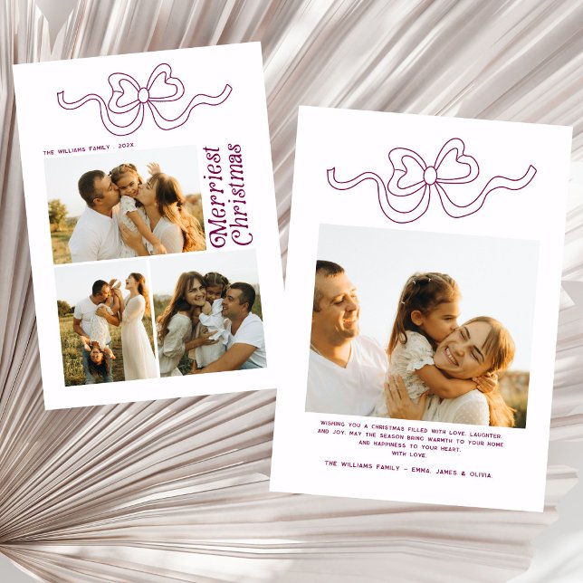 Cartão De Festividades Feriado de Natal feliz do Arco Retro Moderno (Criador carregado)