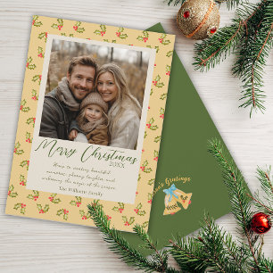 Cartão De Festividades Feriado de Natal - Foto tradicional da Vintage Kit