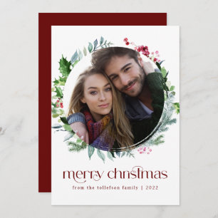 Cartão De Festividades Feriado de Natal Moderno em Ivy Berries