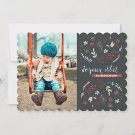 Cartão De Festividades Feriado de Natal Natural de Noël em Slate