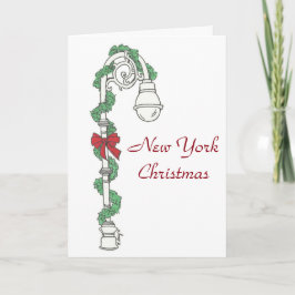 Cartão De Festividades Feriado de Natal New York NYC Light Streetlight
