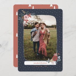 Cartão De Festividades Feriado de Natal Nórdico no Primeiro Inverno Casad