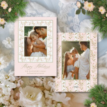 Feriado de Natal Núcleo de Algodão Floral Cor-de-R