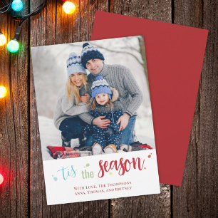 Cartão De Festividades Feriado de Natal Simples Esta é a Festa da Época