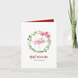 Cartão De Festividades Feriado de Natal Tropical Flamingo na Flórida