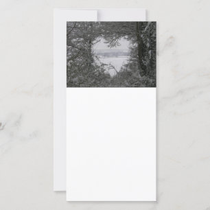 Cartão De Festividades Feriado de Neve Negra e Branca