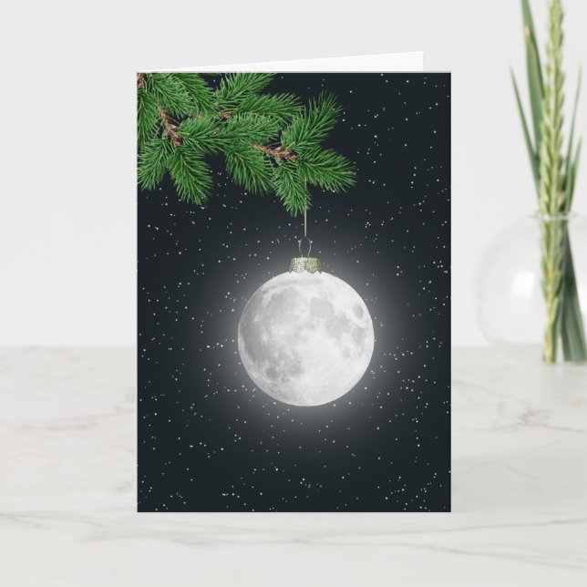 Cartão De Festividades Feriado de Ornamento da Lua de Natal (Frente)