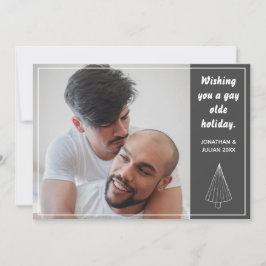 Cartão De Festividades Feriado de Quadro LGBTQ de Natal Antigo para gay