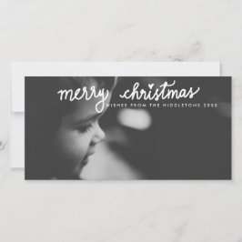 Cartão De Festividades Feriado de Script Manuscrito de Feliz Natal