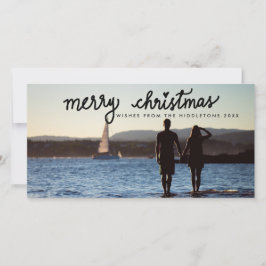 Cartão De Festividades Feriado de Script Manuscrito de Feliz Natal