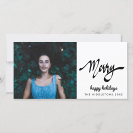 Cartão De Festividades Feriado de Script Manuscrito Moderno da feliz