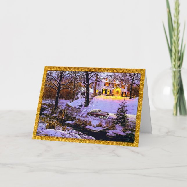 CARTÃO DE FESTIVIDADES FERIADO DO CADILLAC PARA O SERVIÇO DO VEÍCULO DO (Frente)