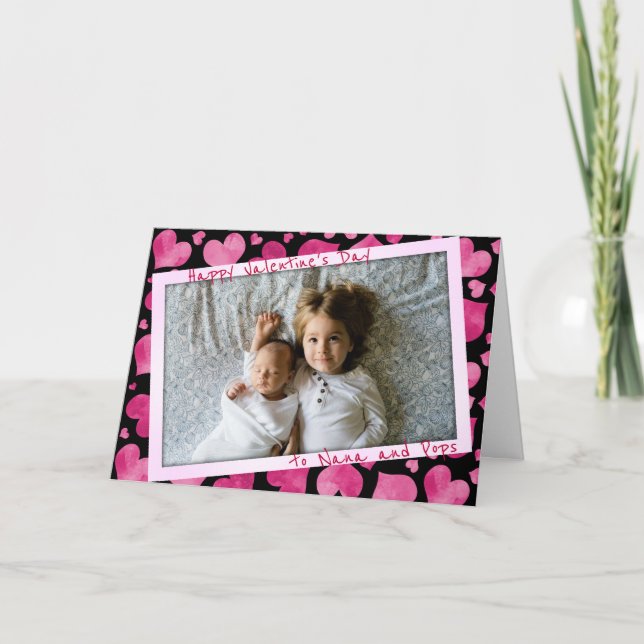 Cartão De Festividades Feriado do Dia de os namorados dos Avós com Fotogr (Frente)