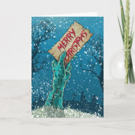 Cartão De Festividades Feriado do Feliz Natal do zombi