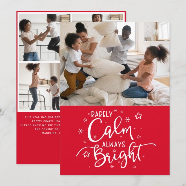 Cartão De Festividades Feriado Engraçado 5 Foto Raramente Calmo Natal Ver (Frente/Verso)