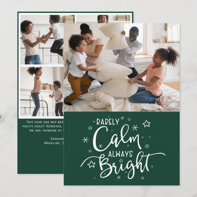 Cartão De Festividades Feriado Engraçado 5 Foto Raramente Calmo Natal Ver (Frente/Verso)