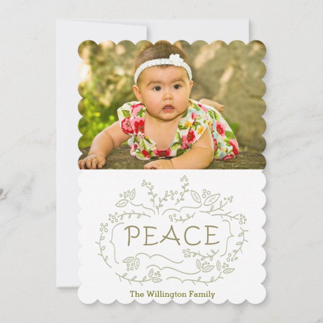 Cartão De Festividades feriado escrito à mão da paz (Frente)