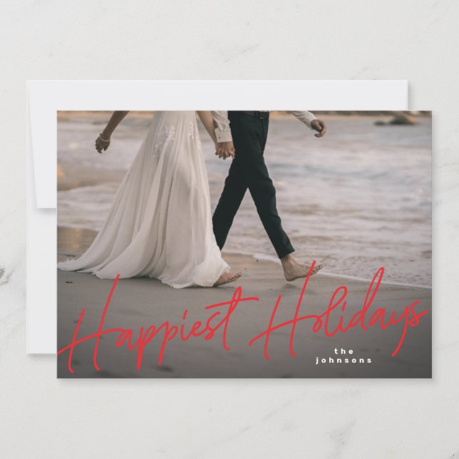 Cartão De Festividades Feriado Familiar Feriado Feriado Foto mais Feliz (Frente)